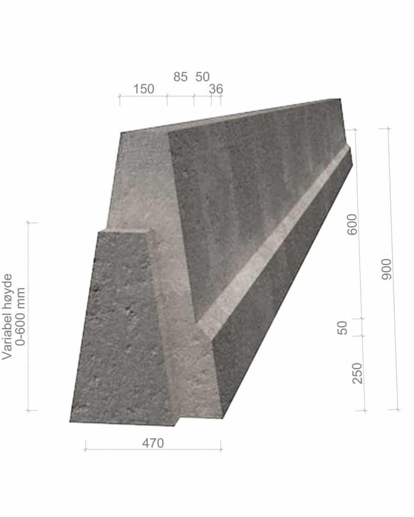 Betongrekkver H2 E90 ny over gammel